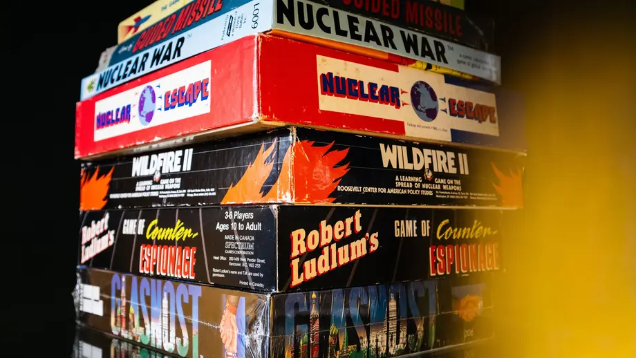 Cold War board games displayed in the museum
