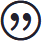 Elegant blue quotation mark icon with gold outline.