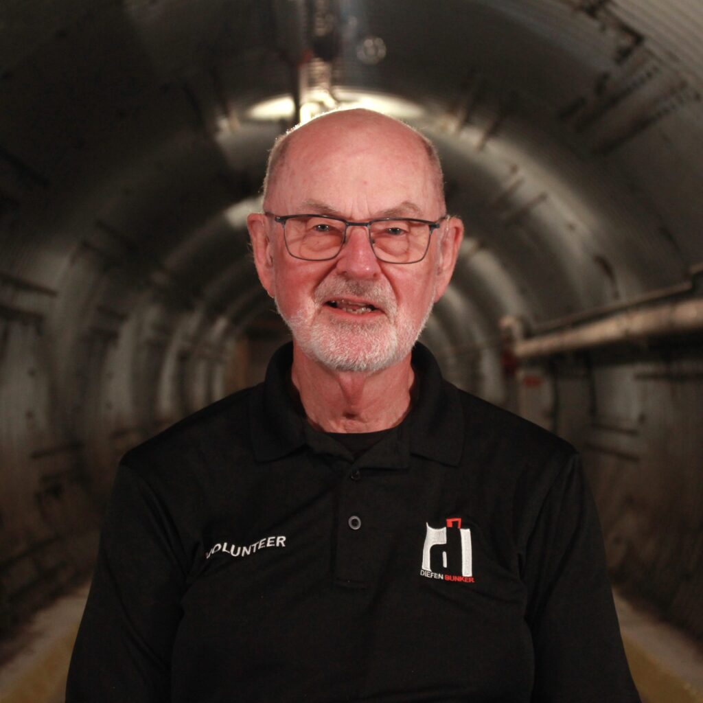 Headshot of a Diefenbunker volunteer in the Blast Tunnel.