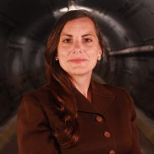 Headshot of Diefenbunker Executive Director Monique Goffinet in the Blast Tunnel.
